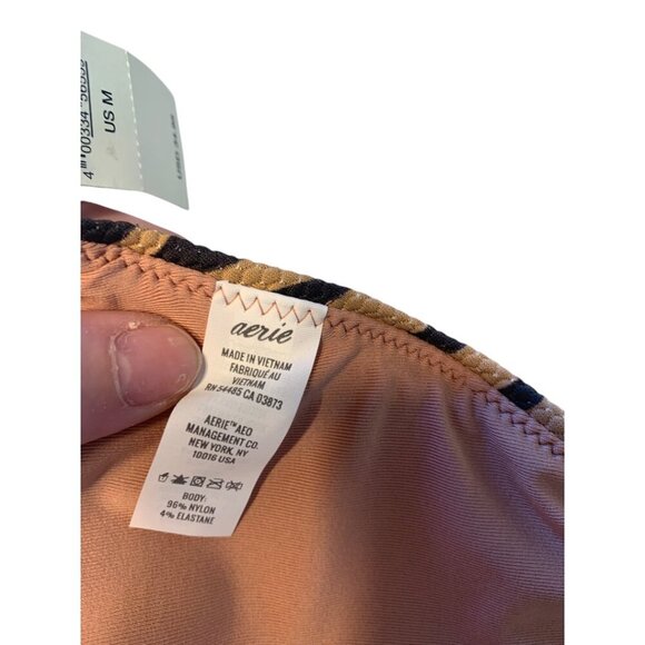 Aerie Animal Print Triangle Tie Back Bikini Top Size Medium - Picture 4 of 5
